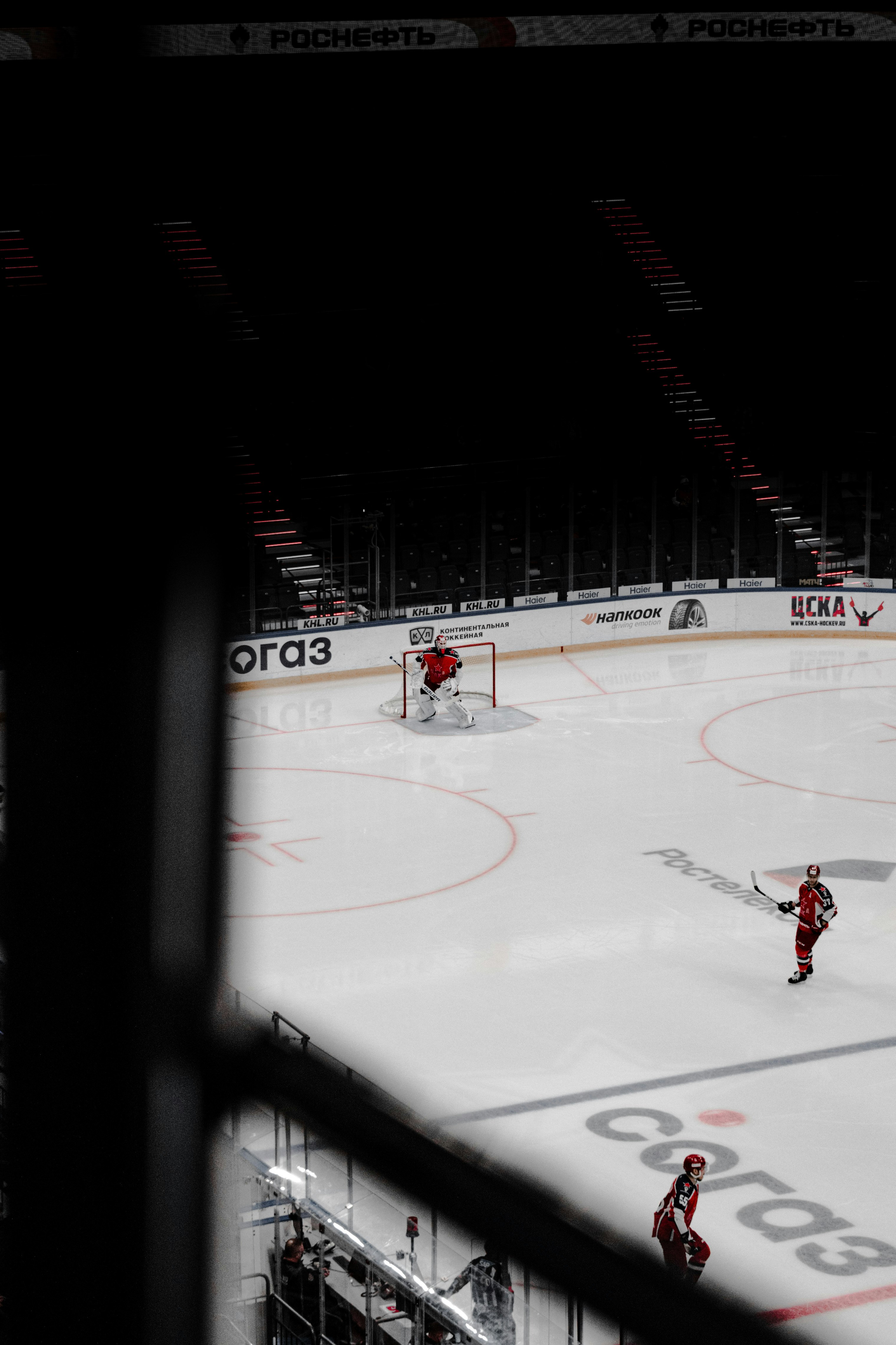 ice hockey players on ice field